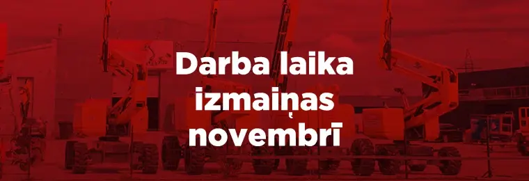 Izmaiņas darba laikā novembrī